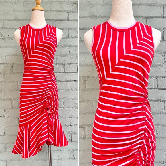 Parker Striped Sleeveless Ruched Mini Dress - size small - Picture 6 of 10